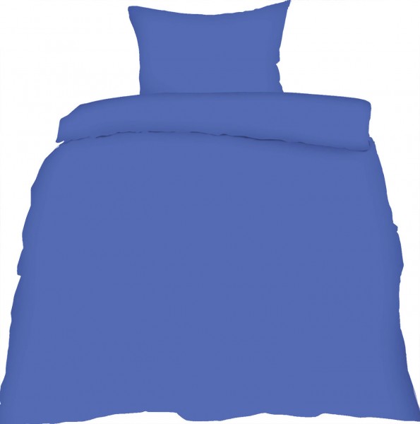 Sommer Bettwäsche, 135 x 200 + 80x80cm, Microfaser, uni/einfarbig blau