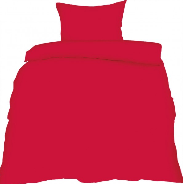 Sommer Bettwäsche, 135 x 200 + 80x80cm, Microfaser, uni/einfarbig rot
