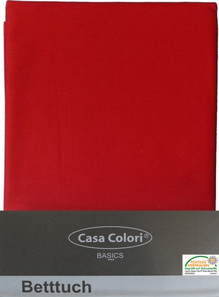 klassisches Haustuch, Betttuch, Bettlaken, OHNE Spanngummi, 150x250 cm, Farbe: rot, 100% Baumwolle
