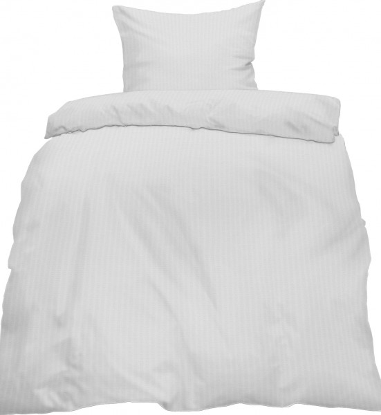 Baumwoll Seersucker Bettwäsche 135x200 +80x80cm, uni einfarbig, weiß, Reissverschluß, bügelfrei