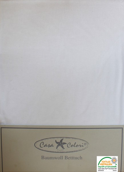 klassisches Haustuch, Betttuch, Bettlaken, OHNE Spanngummi, 150x250 cm, Farbe: weiß, 100% Baumwolle-