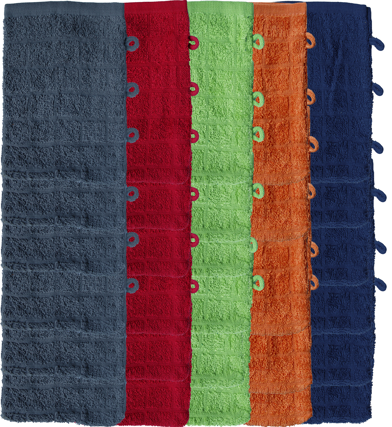 30 Stück Waschhandschuhe Karo 100% uni, Nachtwäsche Baumwolle, Tag- | ca. 16x21cm, einfarbig, Frottee, Heimtextilien, und gemustert KH-Haushaltshandel
