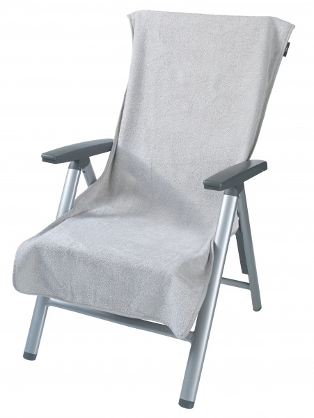 Frottier Gartenstuhlauflage, silber, 60x130cm mit 20cm Umschlag